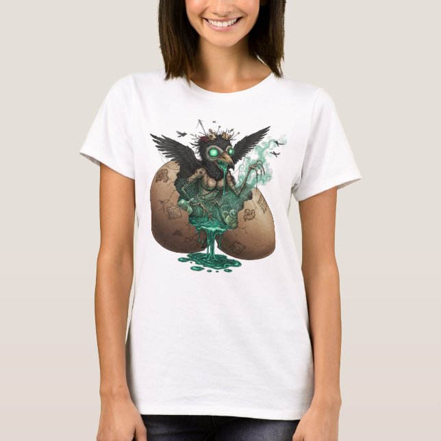 T-shirt Surreal Spooky Crow Women's Tee (Devant)