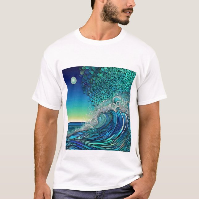 T-shirt Surreal Surf Seascape (Devant)