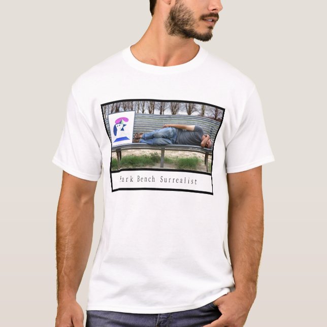 T-shirt Surrealist de banc de parc (Devant)
