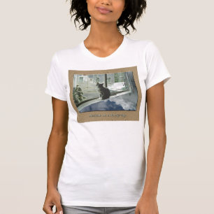 T-shirt surréaliste de chat