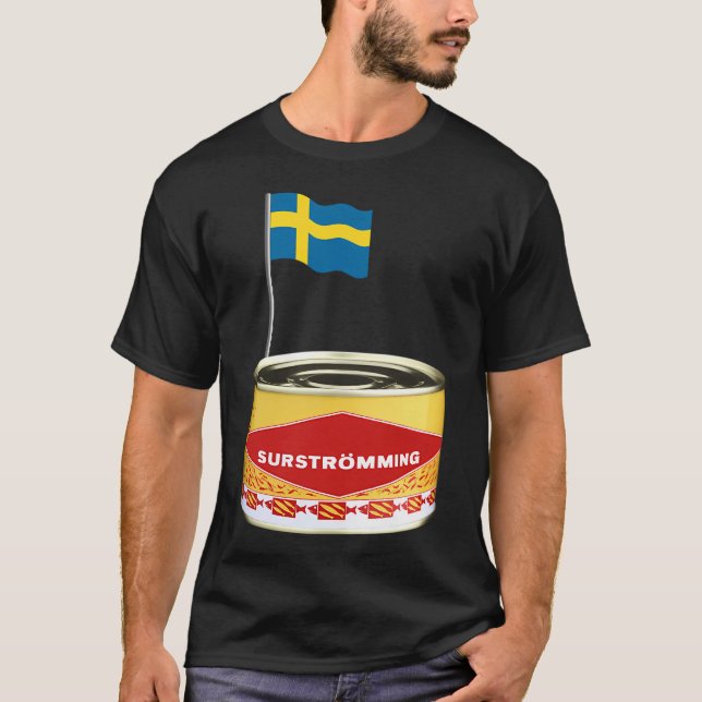 T-shirt Surstromming, nourriture suédoise, Suède, poisson  (Devant)