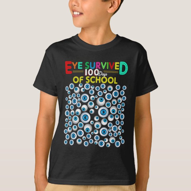 T-shirt Survécu 100 Jours D'Enseignants Étudiants (Devant)