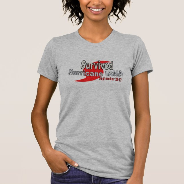 T-shirt survécu d'Irma d'ouragan (Devant)