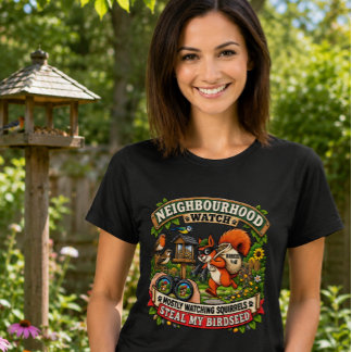 T-shirt Surveillance de quartier Écureuil drôle Femmes