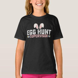T-shirt Surveillant de chasse aux œufs Lapin de Pâques drô