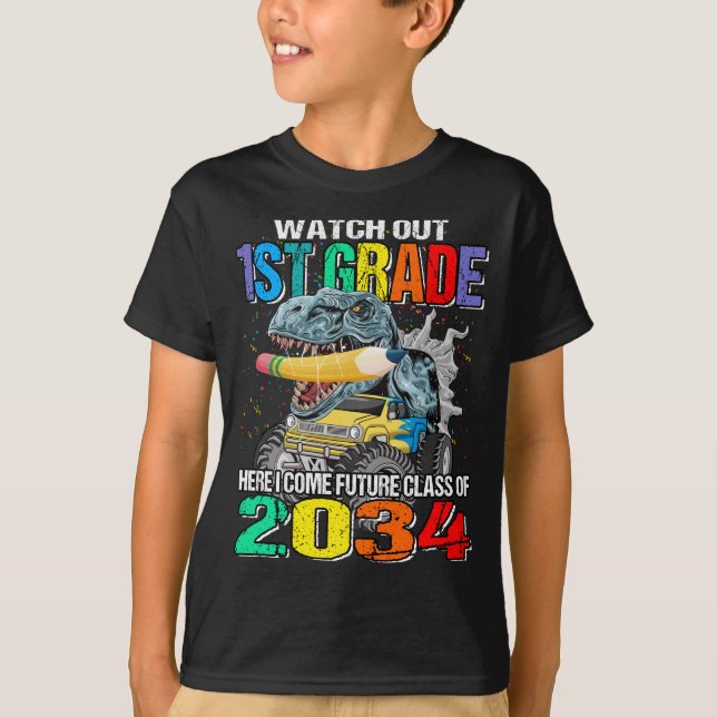 T-shirt Surveillez 1ère année Je viens Future Class 2034 (Devant)