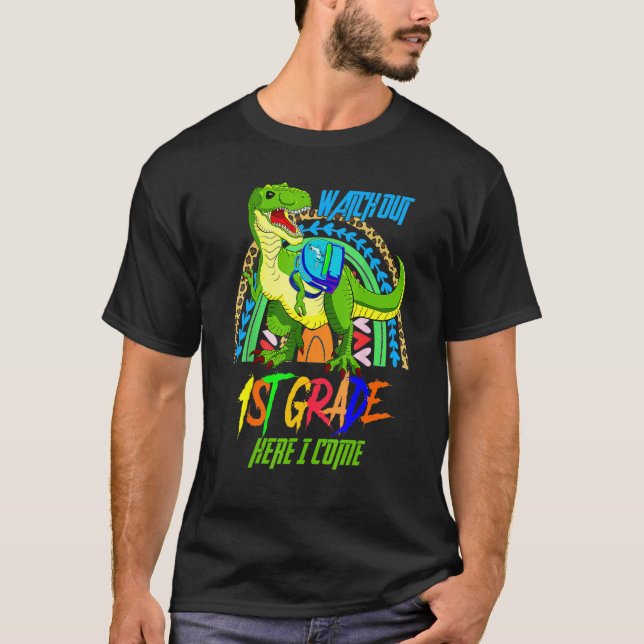 T-shirt Surveillez Les Enfants Dinosaures De 1Ème Année De (Devant)