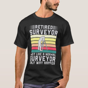 T-shirt Surveyor Retraité Sondage Retro Retraite Vintage