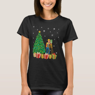 T-shirt Surveyor Xmas Arbre Éclairage Santa Hat Surveyor C
