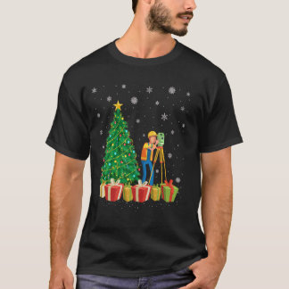 T-shirt Surveyor Xmas Arbre Éclairage Santa Hat Surveyor C