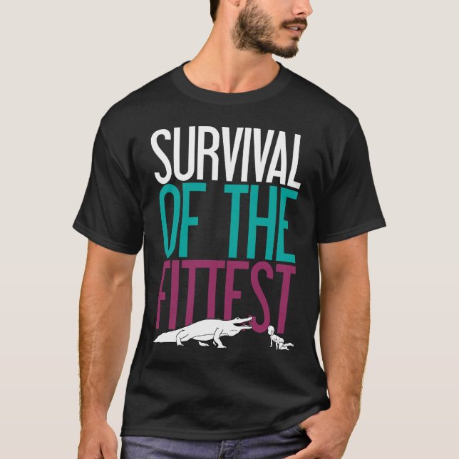 T-shirt Survie du plus convenable (noir) (Devant)