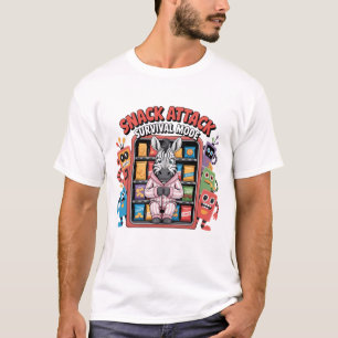T-shirt Survie Mode Attaque de Gourmandise Zèbre Drôle