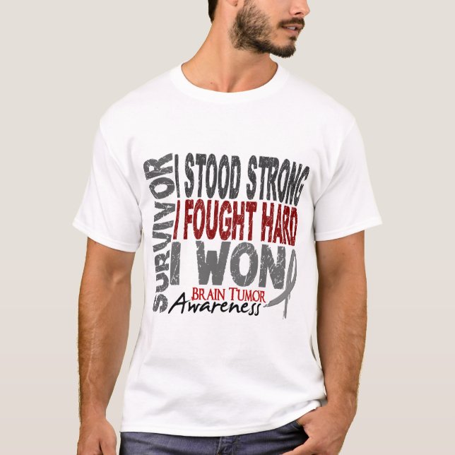 T-shirt Survivant 4 de tumeur cérébrale (Devant)