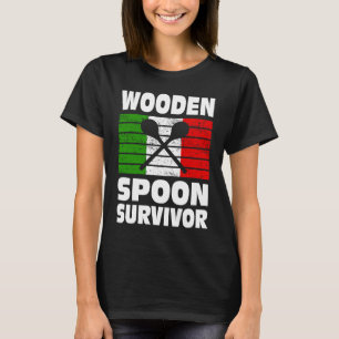 T-shirt Survivant à la cuillère en bois Humour italien vin