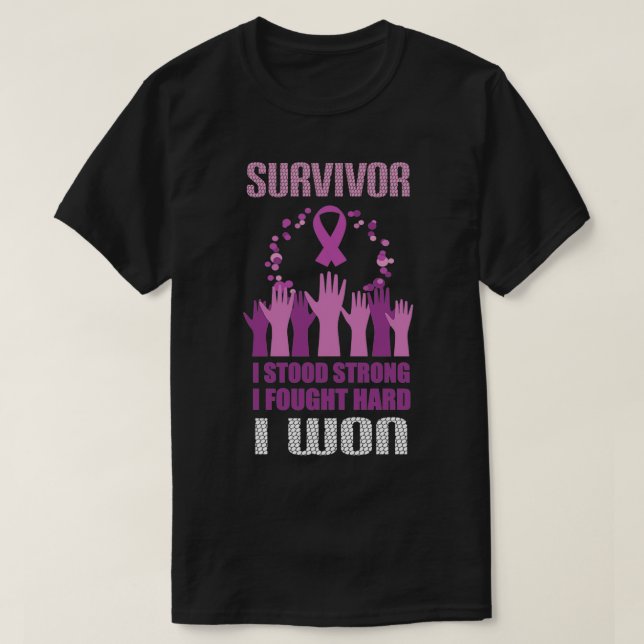 T-shirt Survivant d'Alzheimerx27s Je me suis tenu Fort J'a (Design devant)