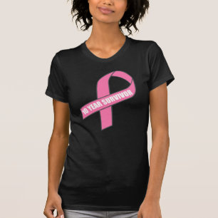 T-shirt Survivant de 10 ans (ruban rose de cancer du sein)