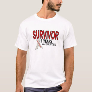T-shirt Survivant de cancer de poumon 5 ans