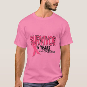 T-shirt SURVIVANT de CANCER DU SEIN 5 ans et comptes