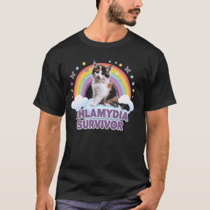 T-shirt Survivant de Chlamydia Arc-en-ciel Chat Mignon Ama