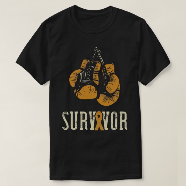 T-shirt Survivant de la leucémie Boxe Ruban orange Leucémi (Design devant)
