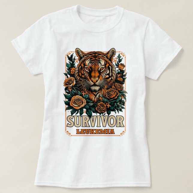 T-shirt Survivant de la leucémie du Fleur sauvage rétro (Design devant)