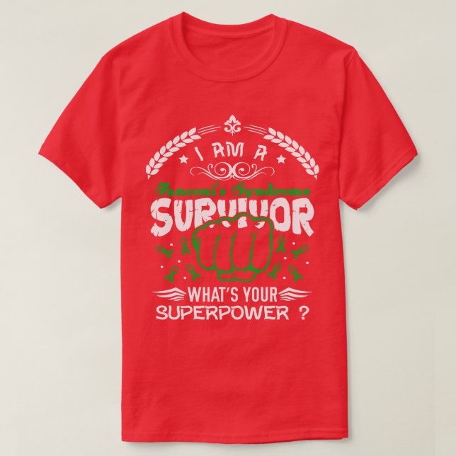 T-shirt Survivant de la sensibilisation au syndrome de Fan (Design devant)