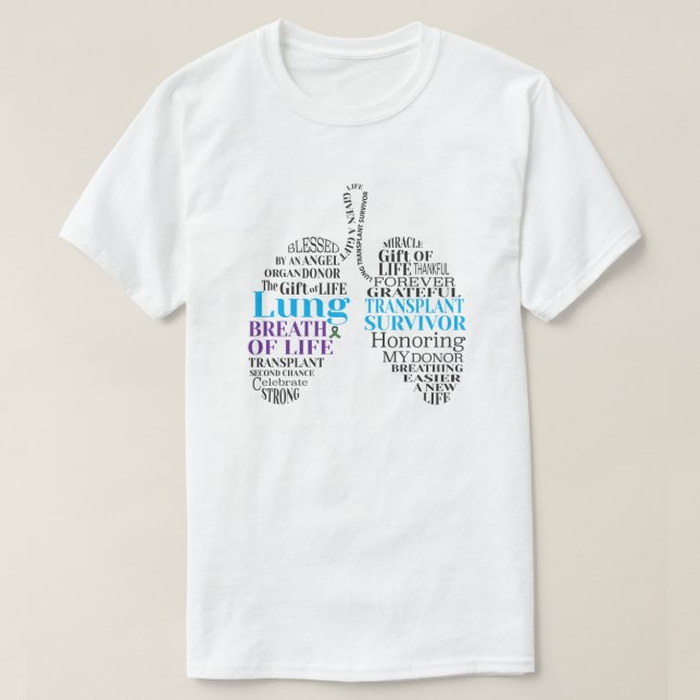 T-shirt Survivant de la transplantation pulmonaire (Design devant)