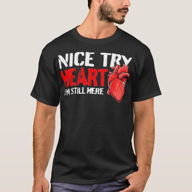 T-shirt Survivant de l'attaque cardiaque - Funny Open Hear (Devant)