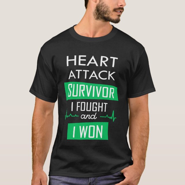 T-shirt Survivant de l'attaque cardiaque, je me suis battu (Devant)