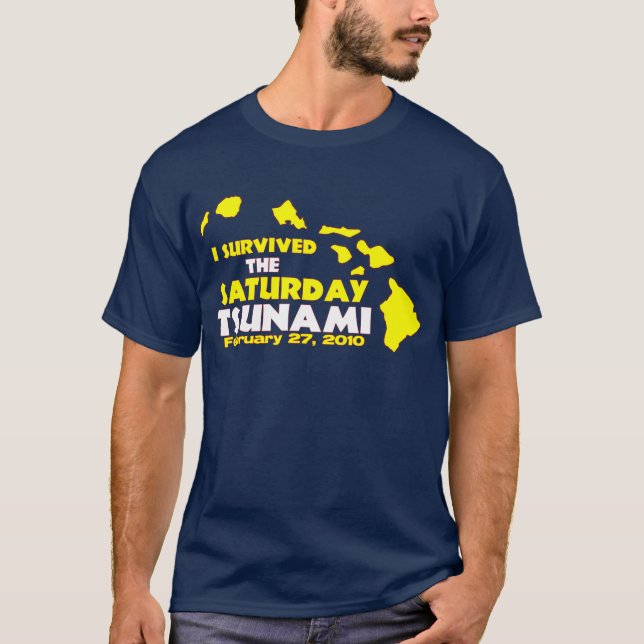 T-shirt Survivant de tsunami de samedi (Devant)
