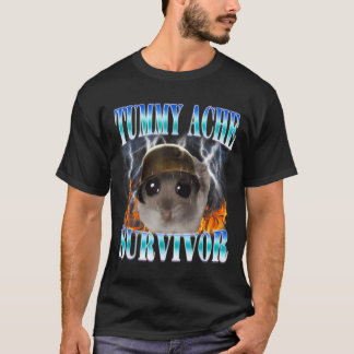 T-shirt Survivant des maux de ventre Hamster Meme Citation