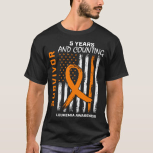 T-shirt Survivant du cancer américain orange de leucémie d