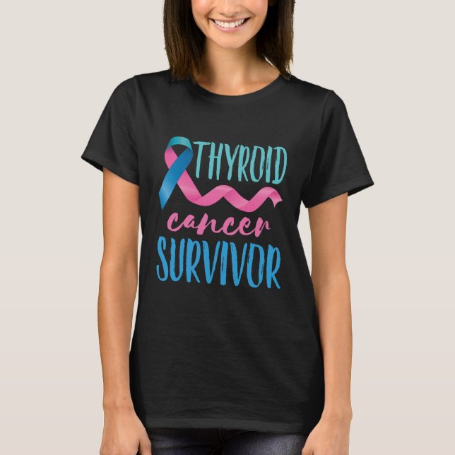 T-shirt Survivant du cancer de la thyroïde (Devant)