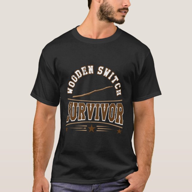 T-shirt Survivant du commutateur en bois (Devant)