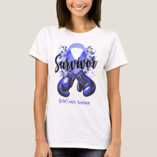 T-shirt Survivant du guerrier du cancer rectal de la fleur