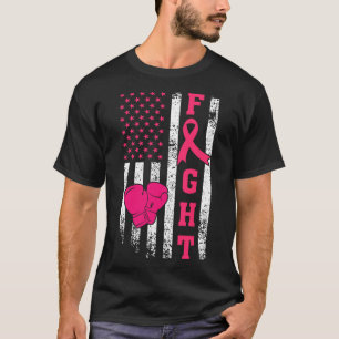 T-shirt Survivant du sein American Flag Cancer du sein Awa