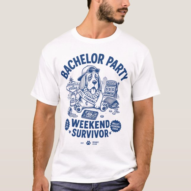 T-shirt Survivant d'un week-end de soirée d'enterrement de (Devant)