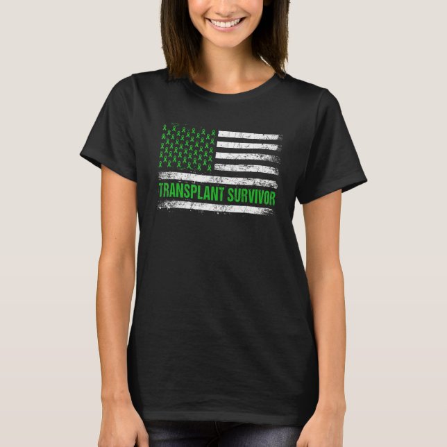 T-shirt Survivant d'une greffe Drapeau américain Greffe de (Devant)