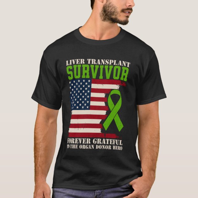 T-shirt Survivant d'une greffe du foie éternellement recon (Devant)