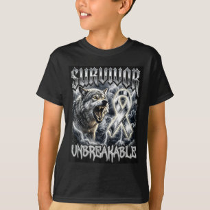 T-shirt Survivant d'une tumeur cérébrale, bottes grises bo