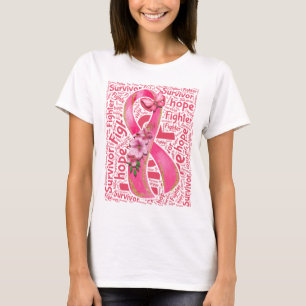 T-shirt Survivant Fighter Hope Pink Ribbon Cancer du sein