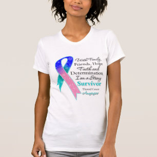 T-shirt Survivant fort de soutien de cancer de la thyroïde