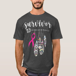 T-shirt Survivant Guerrier Pink Breast Cancer Ribbon Breas