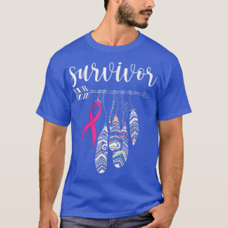 T-shirt Survivant Guerrier Pink Breast Cancer Ribbon Breas