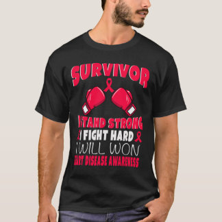 T-shirt Survivant Je Lutte Contre Maladie de Coeur Dur Sen