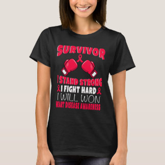 T-shirt Survivant Je Lutte Contre Maladie de Coeur Dur Sen