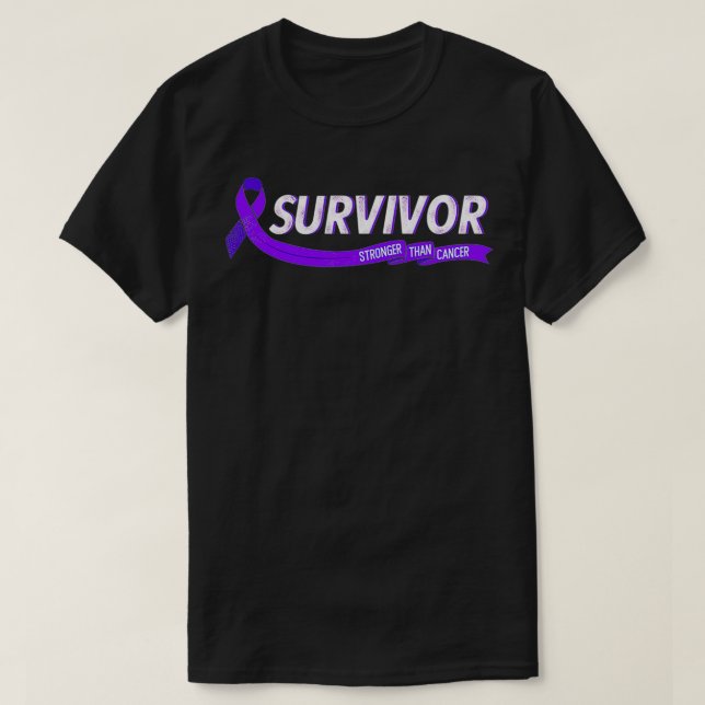 T-shirt Survivant plus fort que le cancer du pancréas droi (Design devant)