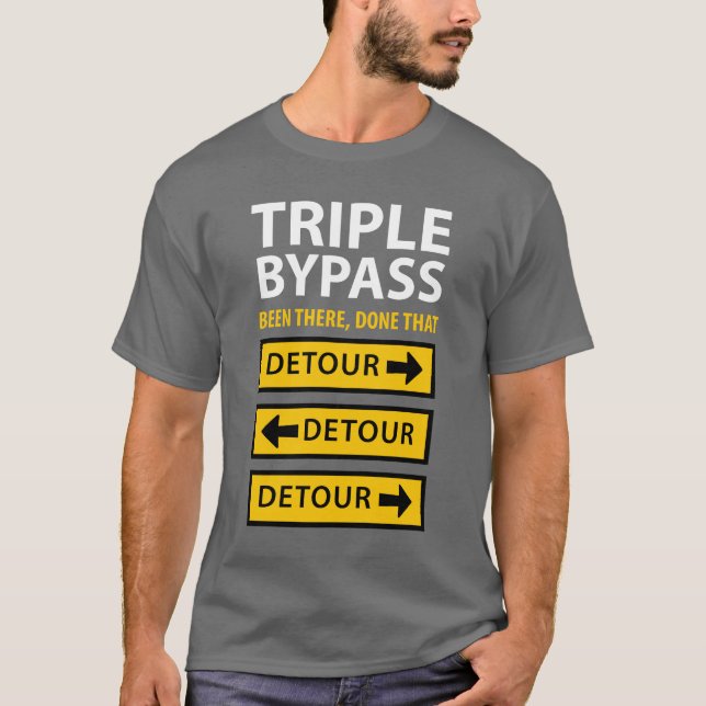 T-shirt Survivant triple drôle de chirurgie cardiaque de (Devant)