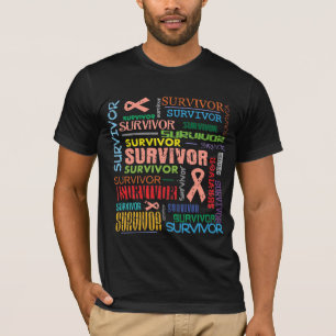 T-shirt Survivant utérin Collage.png de Cancer