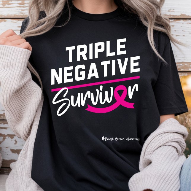 T-shirt Survivante Triple Négatif Sensibilisation au Cance (Créateur téléchargé)
